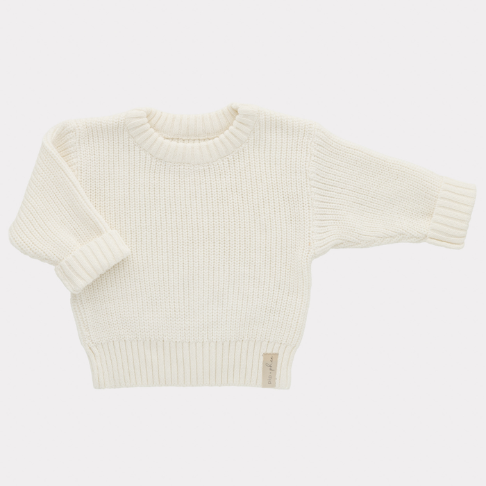 Knit Sweaters in White Knit