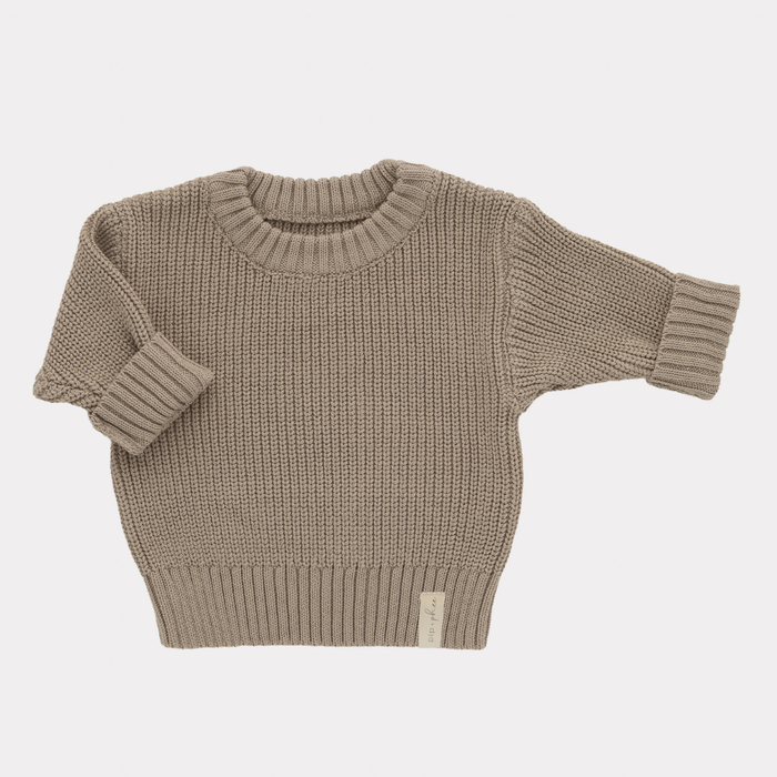 Knit Sweaters in Taupe Knit