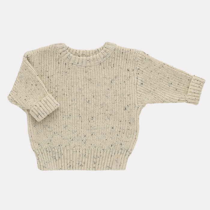 Knit Sweaters in Black Fleck Knit