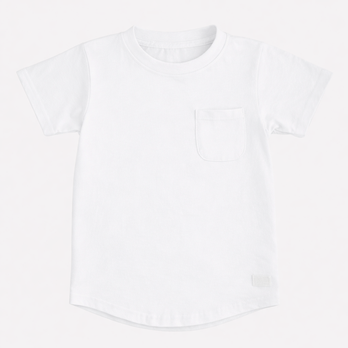 Lightweight Pocket T-Shirt in Warm White