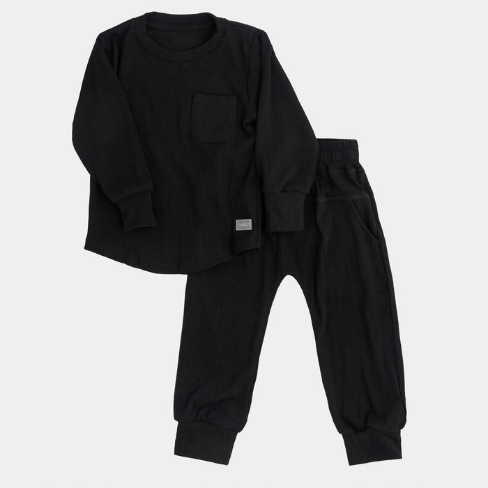 Ribbed Everyday Set in Black