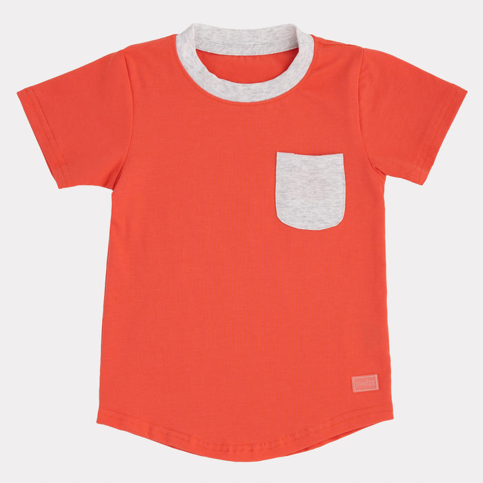 Lightweight Pocket T-Shirt in Guava