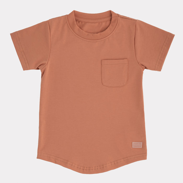 Lightweight Pocket T-Shirt in Terracotta