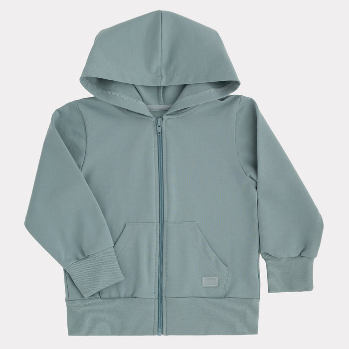 Essential Zip Up Hoodie in Dusty Aqua