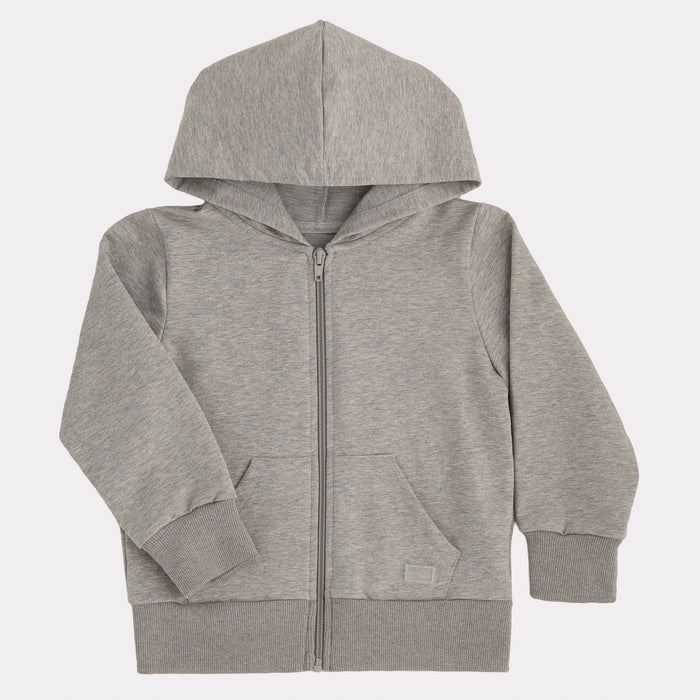 Essential Zip Up Hoodie in Heather Grey