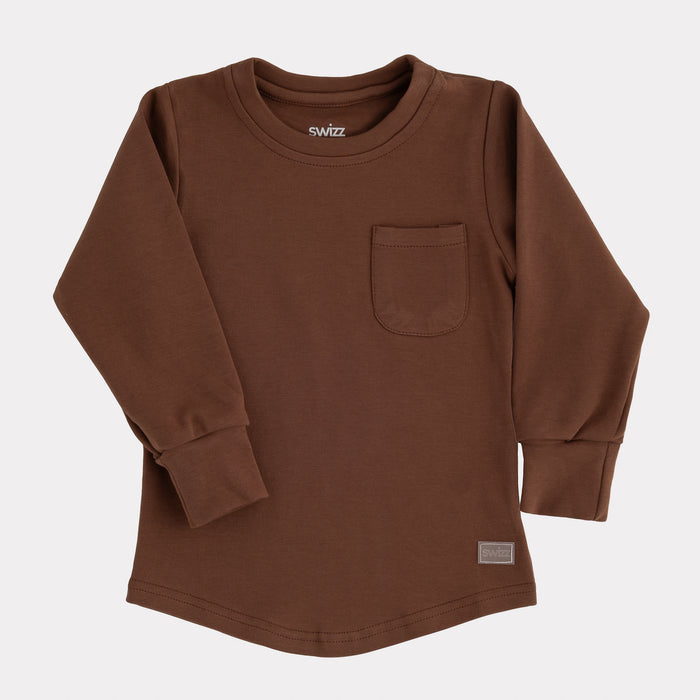 Premium Long Sleeve Shirt in Walnut